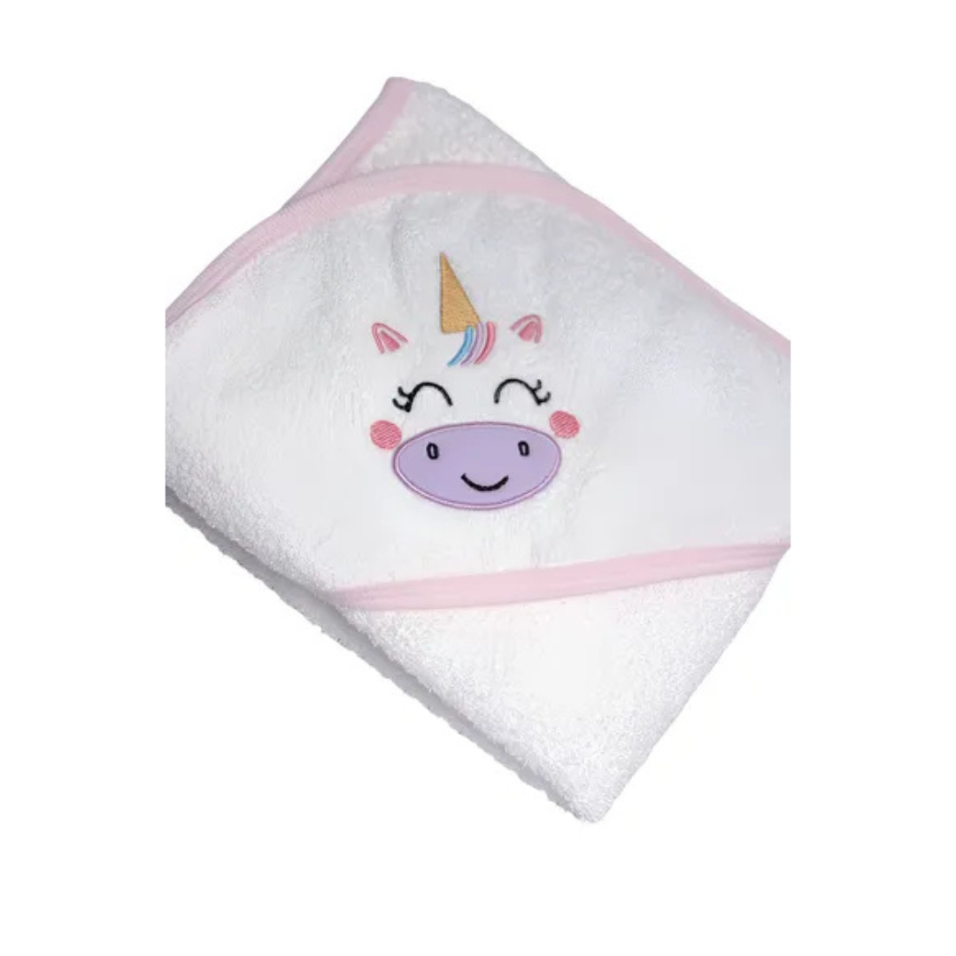 Toalla Con Capucha Bordada 100% Algodón ( 70 Cm X 75 Cm )